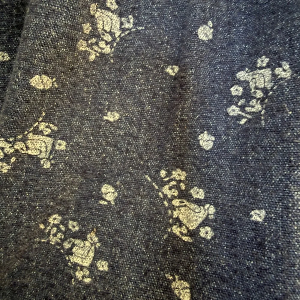 OshKosh Corduroy Dress Kids 3T Blue Vintage 90s Floral Ruffle Made in USA